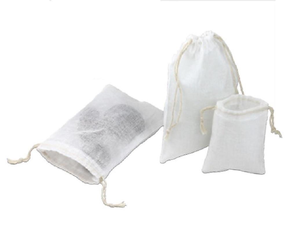 Natural Muslin Bags with Cotton Drawstring