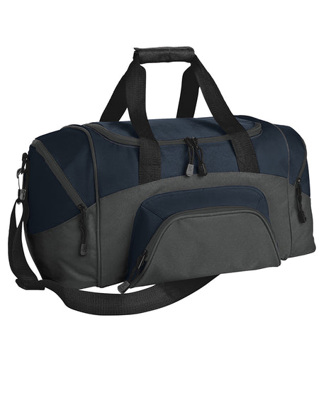 Poly Colorblock Small Sport Duffel With Zippered Pockets