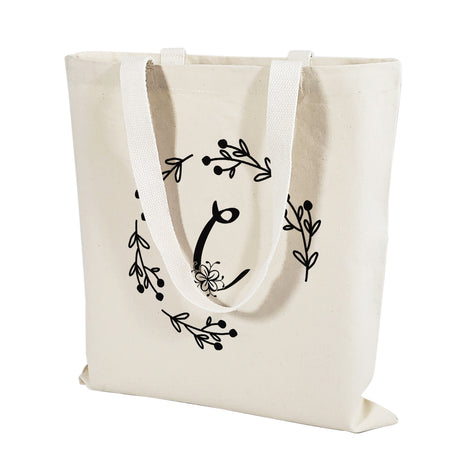 ''C'' Letter Initial Canvas Tote Bag - Initials Bags