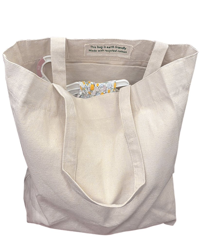 Large Recycled Cotton Canvas Tote Bag w/Full Gusset - RC241