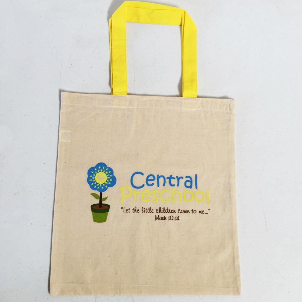 240 ct Wholesale Tote Bags With Color Handles 100% Cotton - By Case