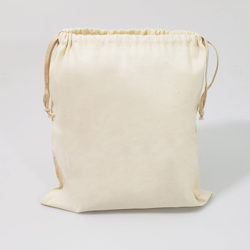 BagzDepot Cotton Canvas Drawstring Shoe Bags Wholesale - 12 Pack (Natural)