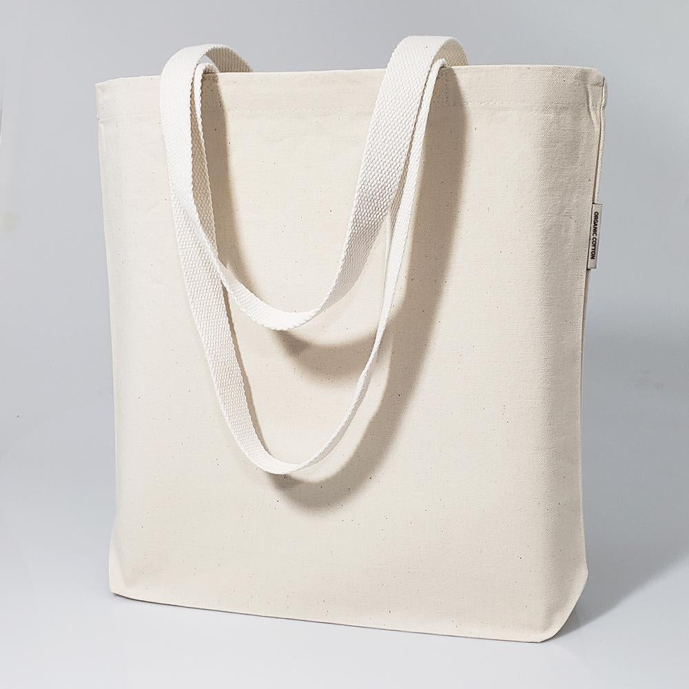 120 ct Organic Cotton Canvas Grocery Tote Bags W Gusset By Case