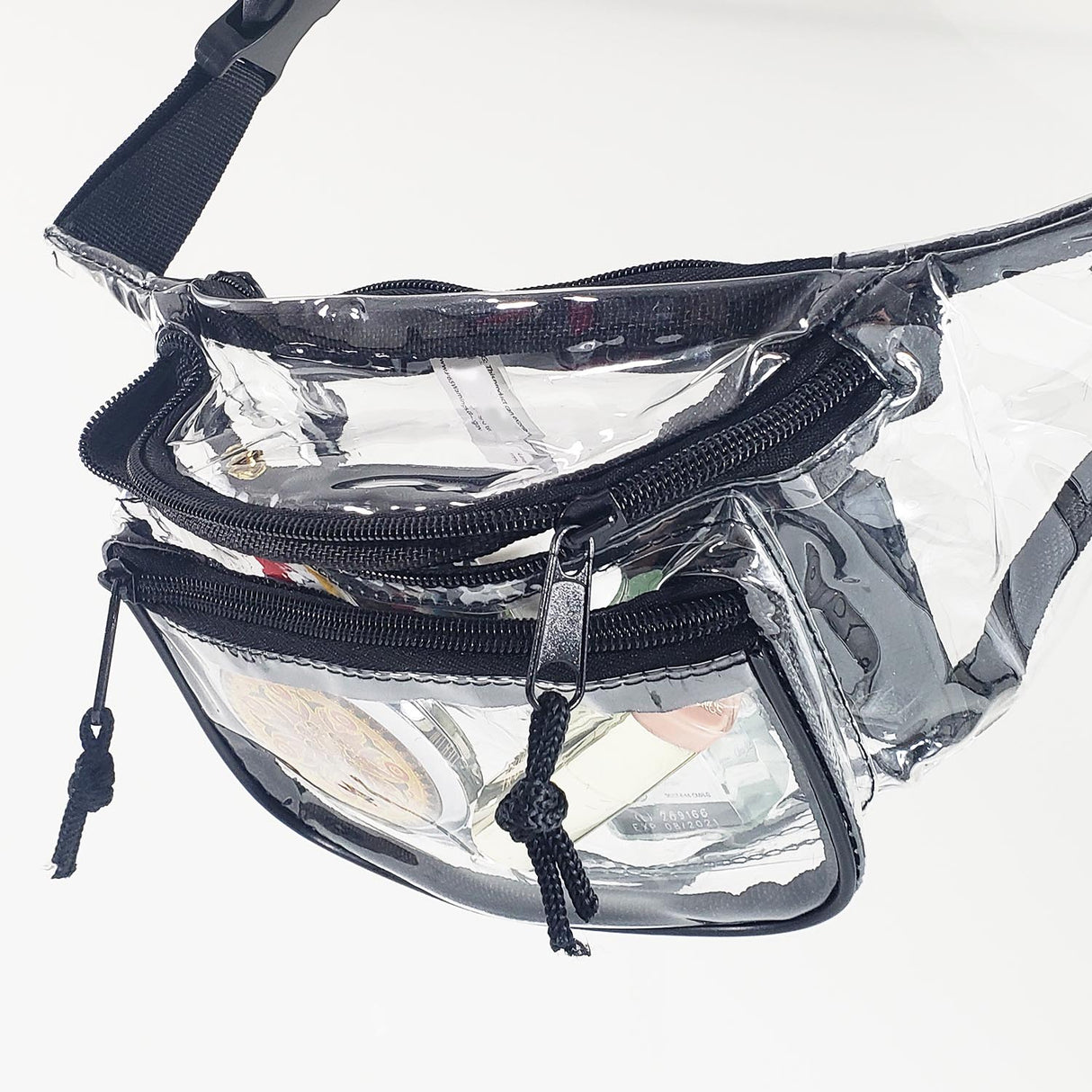 72 ct Transparent Three Zipper Fanny Pack - By Case