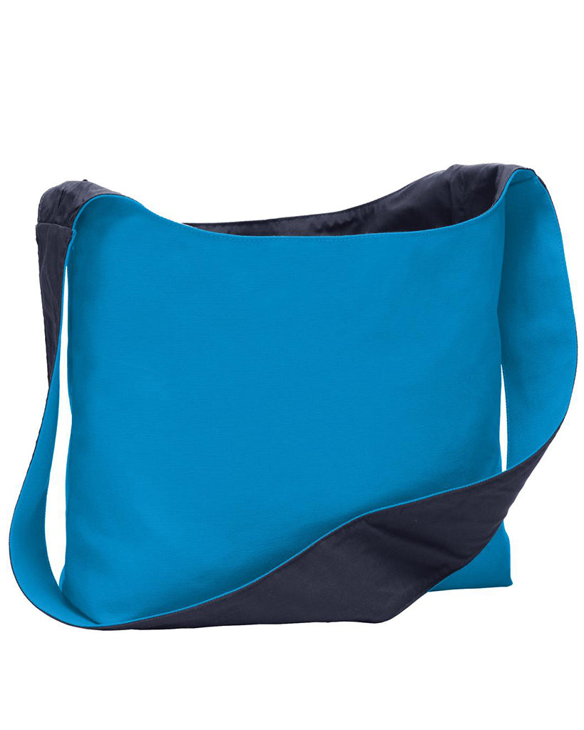 Port Authority BG405 Cotton Canvas Sling Bag - Turquoise Navy