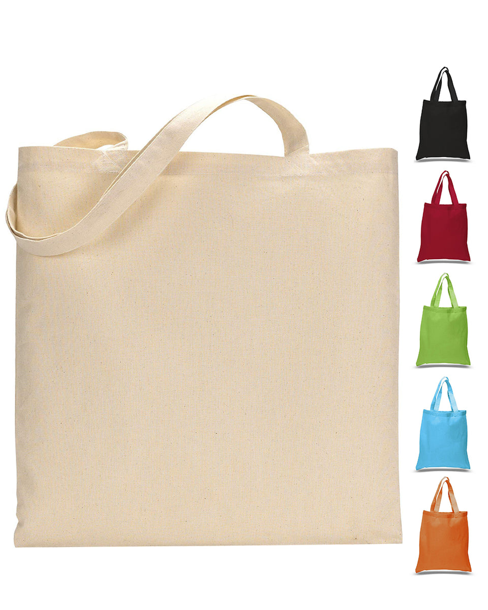 12 ct Economical 100% Cotton Reusable Wholesale Tote Bags - By Dozen