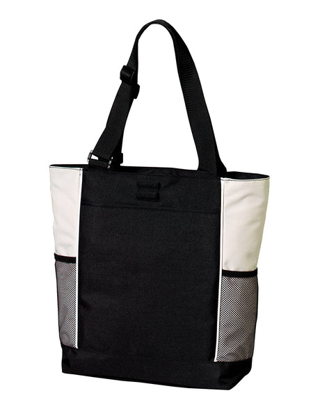 Promotional Two Side Mesh Pockets Panel Tote