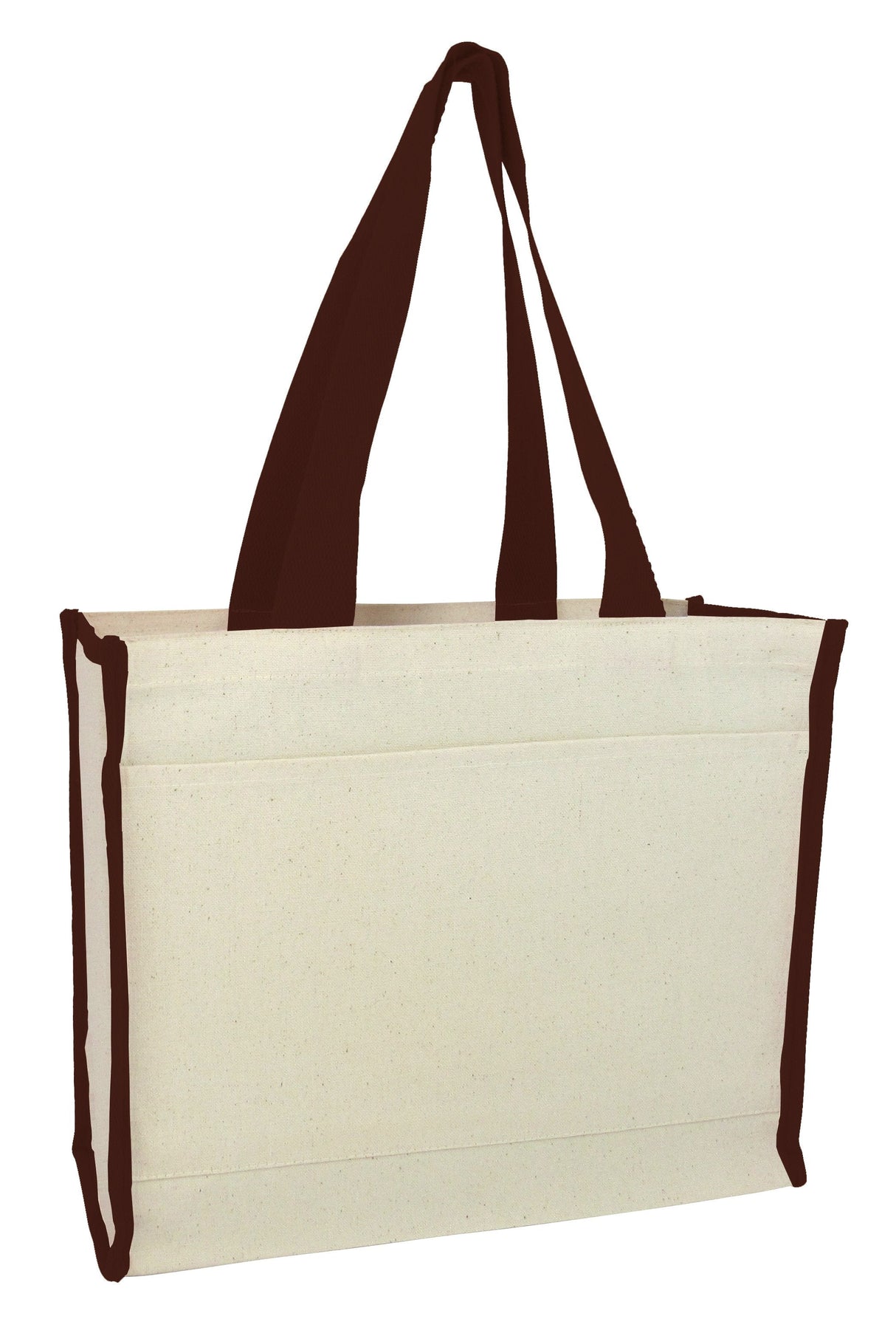 12 ct Heavy Canvas Tote Bag with Colored Trim - By Dozen - Alternative Colors