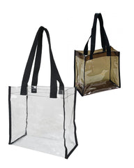 2 Pack Stadium Approved Clear Tote Bags with Handles for Beach Concert,  12x6x12
