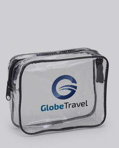 Custom Clear Vinyl Travel Size Cosmetic Bag - Clear Tote Bags With Your  Logo - HP1110
