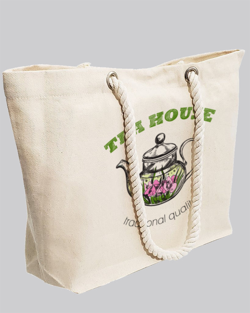 Custom Large Canvas Beach Tote Bag - Personalized Tote Bags With Your Logo - RP260