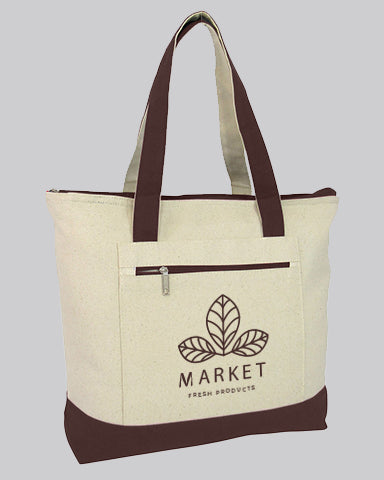 Heavy Canvas Zippered Shopping Tote Bags Customized - Personalized Tote Bags With Your Logo - TG213 - Alternative Colors