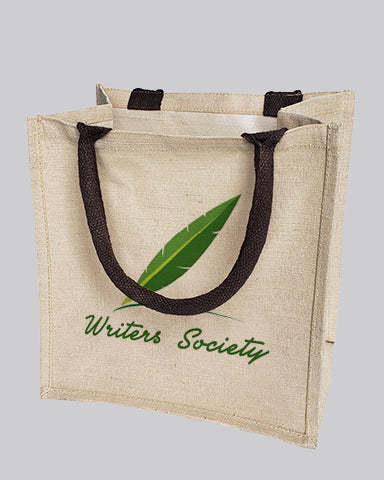 Cute Burlap Bags Customized - Personalized JuCo Totes With Your Logo - TJ890