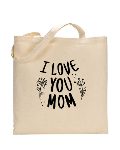 I Love You Mom Customizable Tote Bag - Mother's Tote Bags