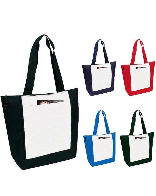 600D Polyester Deluxe Zipper Tote Bag