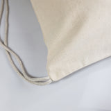 drawstring cotton bag corner detail