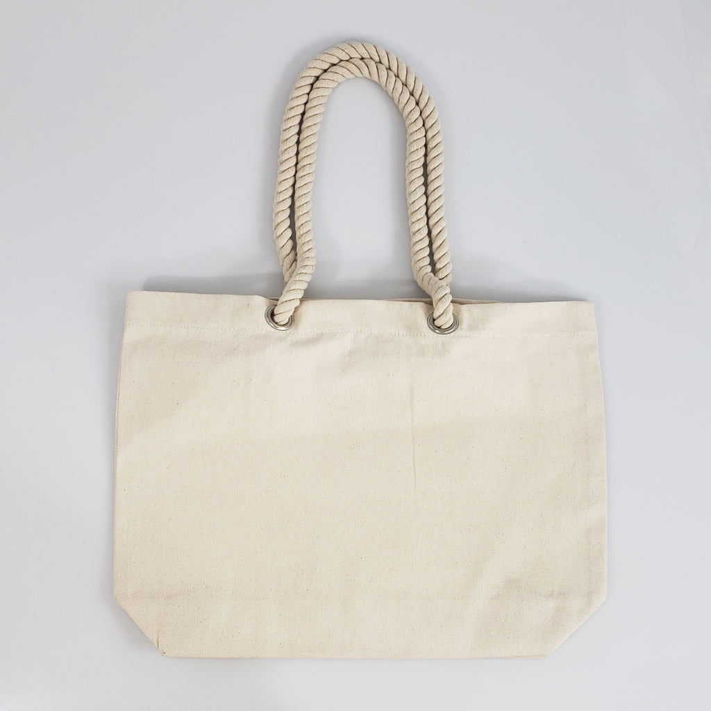 Canvas Beach Tote Bag with Fancy Rope Handles- RP200 Canvas Beach Tote Bag with Fancy Rope Handles- RP200