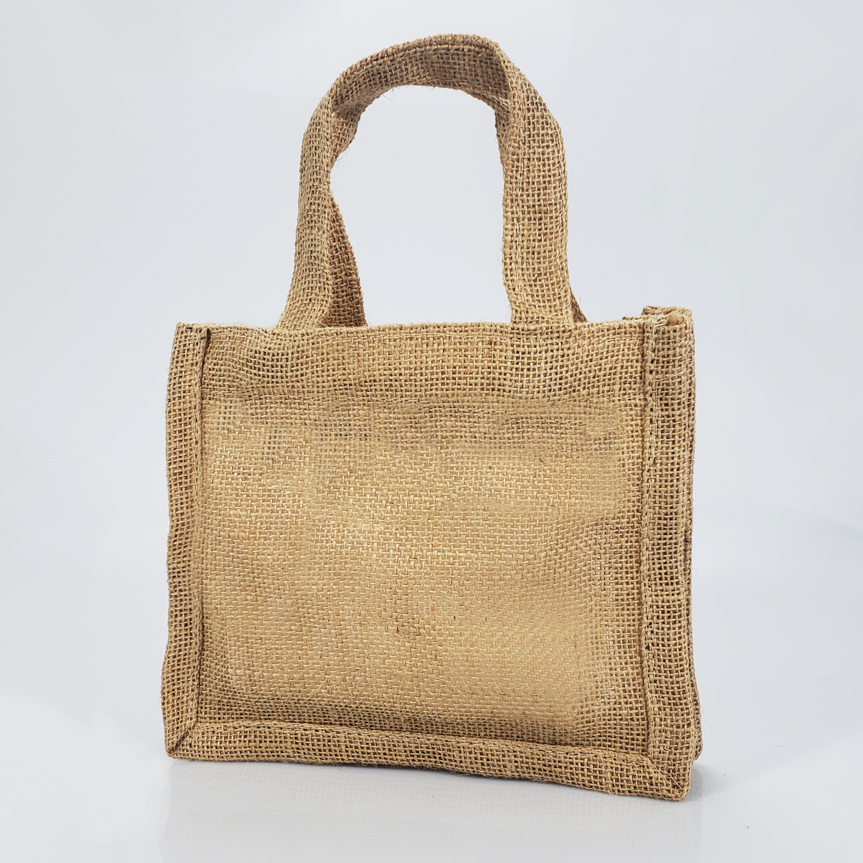 Jute Bag - canvas tribal print small