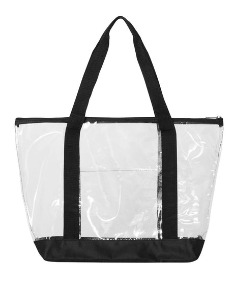 Two-tone Clear Tote Bag with Zipper