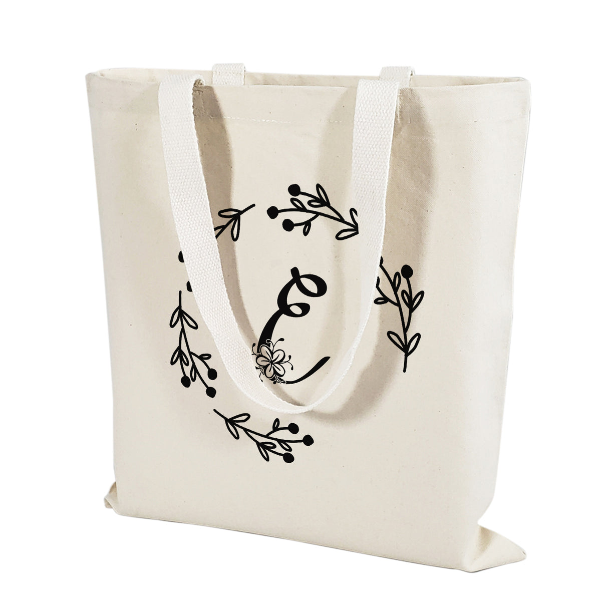 ''E'' Letter Initial Canvas Tote Bag - Initials Bags