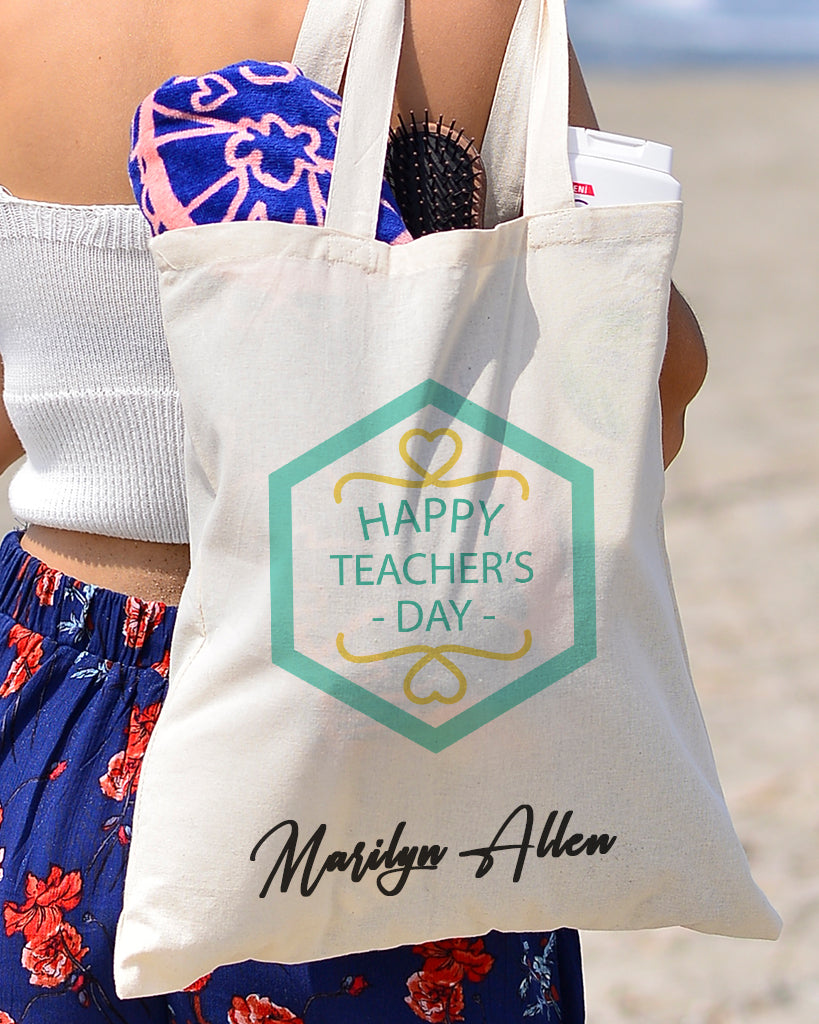 Happiness Is A Day At The Pool Recycled Canvas Tote Bag