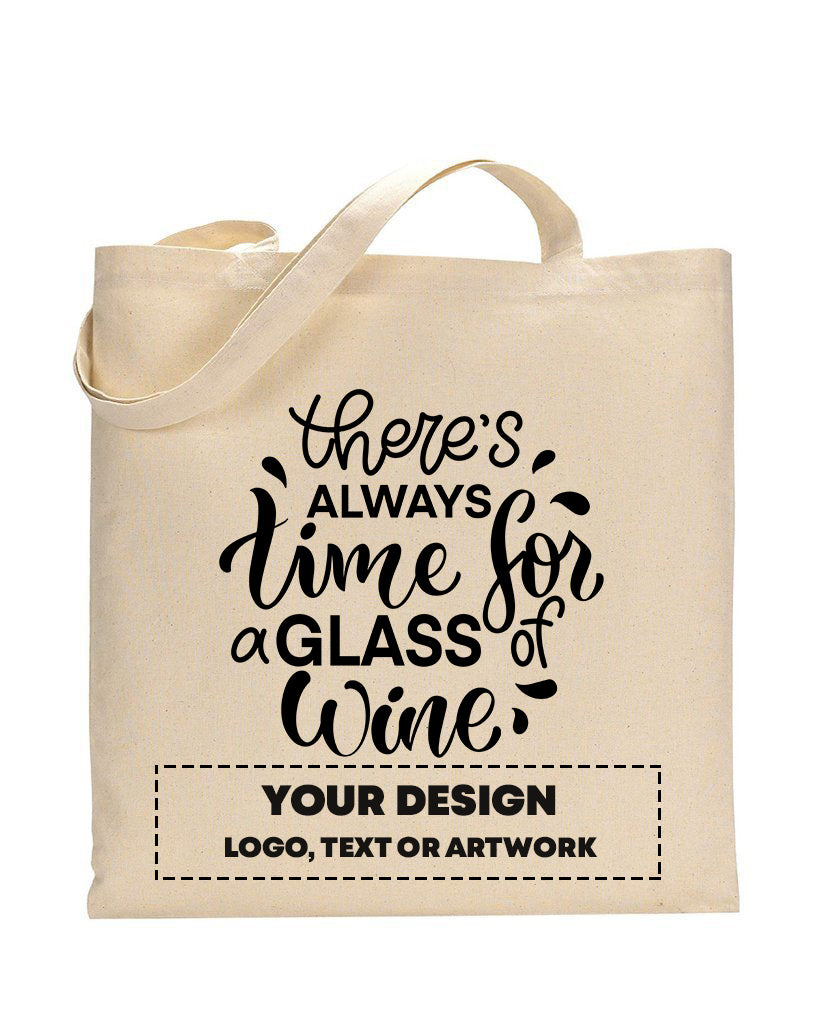 Time For a Glass of Wine Design - Winery Tote Bags