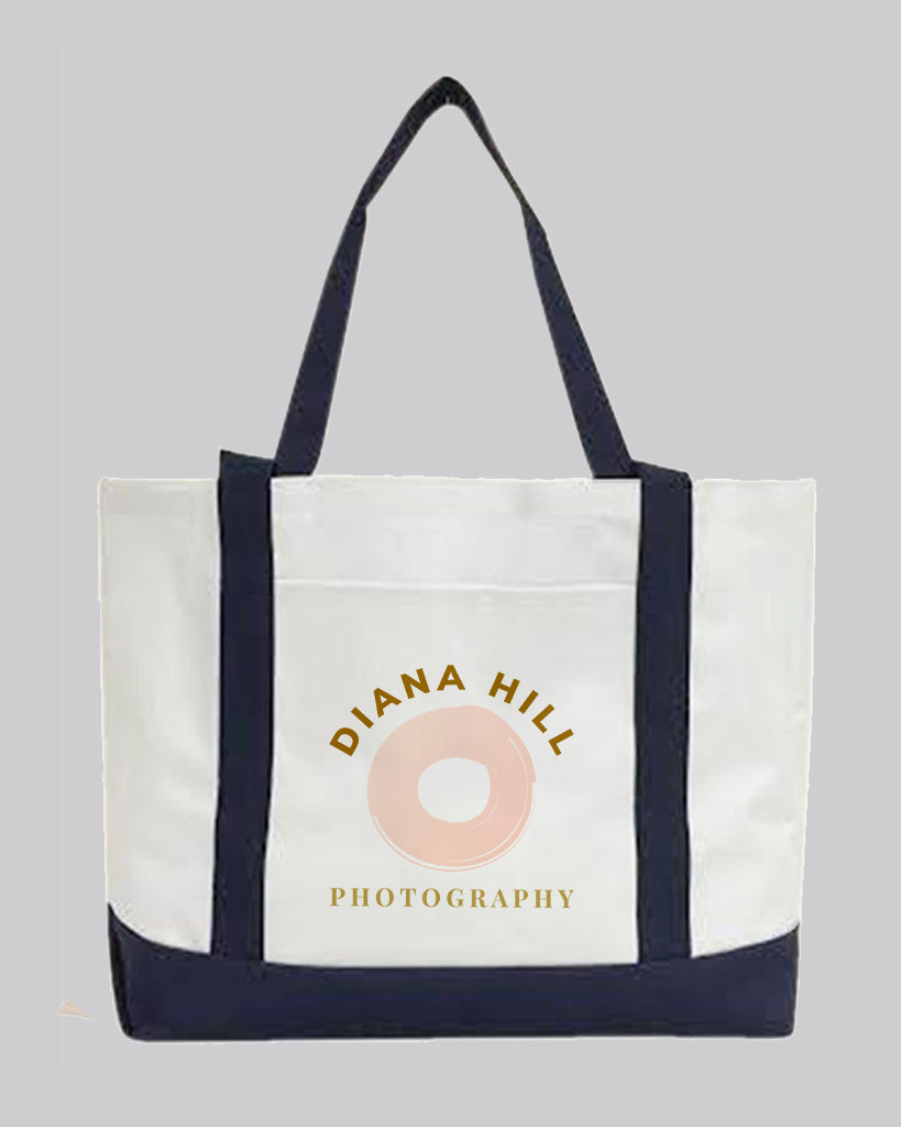Customized Grocery Shopping Tote Bag With Large Outside Pocket - Perso