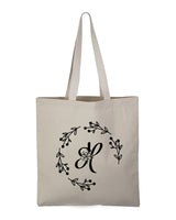 ''H'' Letter Initial Canvas Tote Bag - Initials Bags