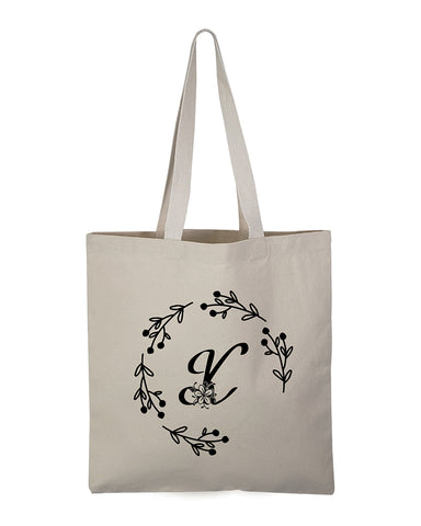 ''K'' Letter Initial Canvas Tote Bag - Initials Bags