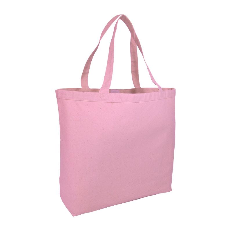 Lands' End Extra Large Natural 5 Pocket Open Top Long Handle Canvas Tote  Bag - - Natural/Fresh Pink