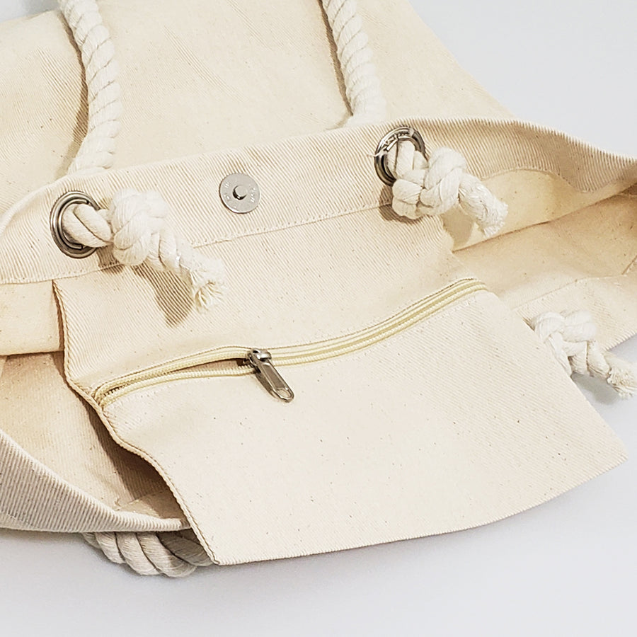 Rope Handle Lrge Tote, Large beach bag rope handle