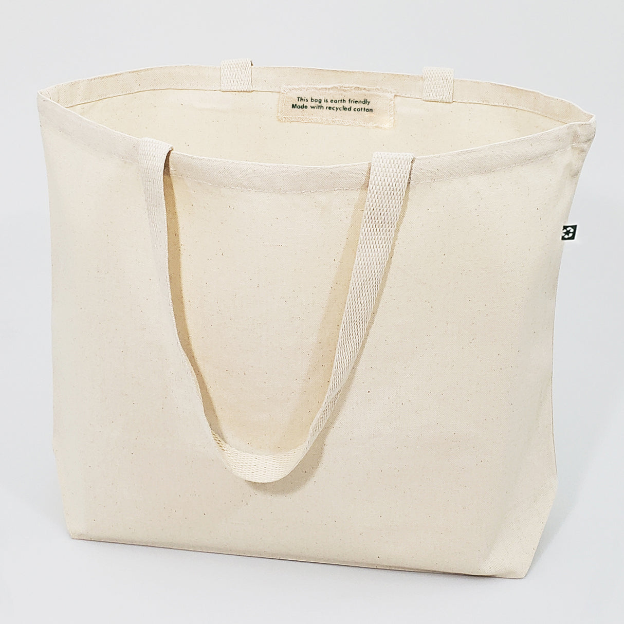 12 ct Large Recycled Cotton Canvas Tote Bags w/Gusset - By Dozen