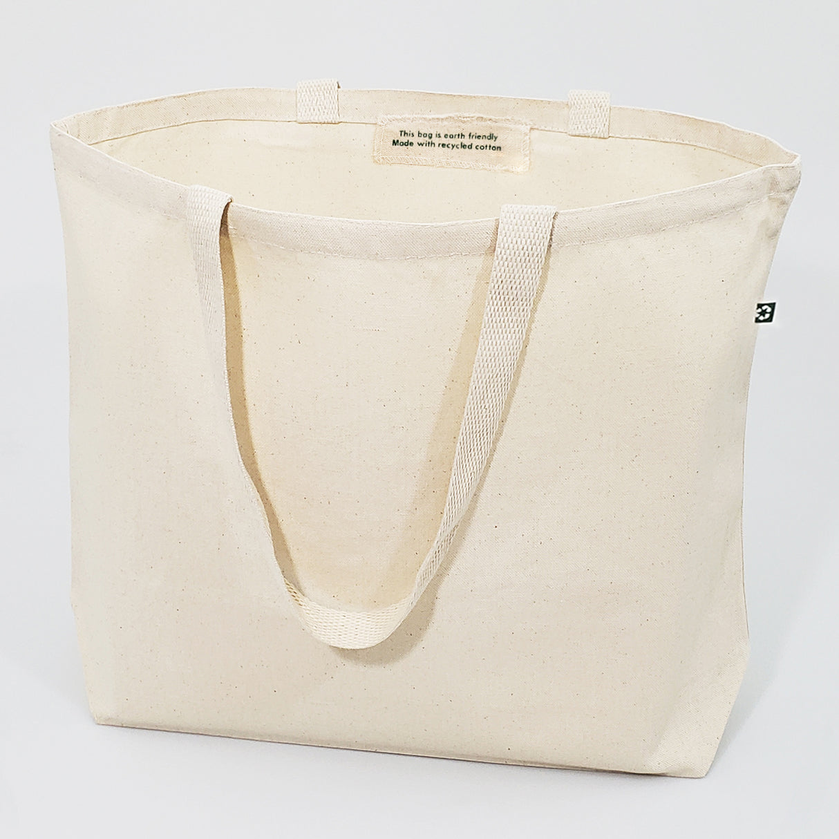 72 ct Large Recycled Cotton Canvas Tote Bags w/Gusset - By Case