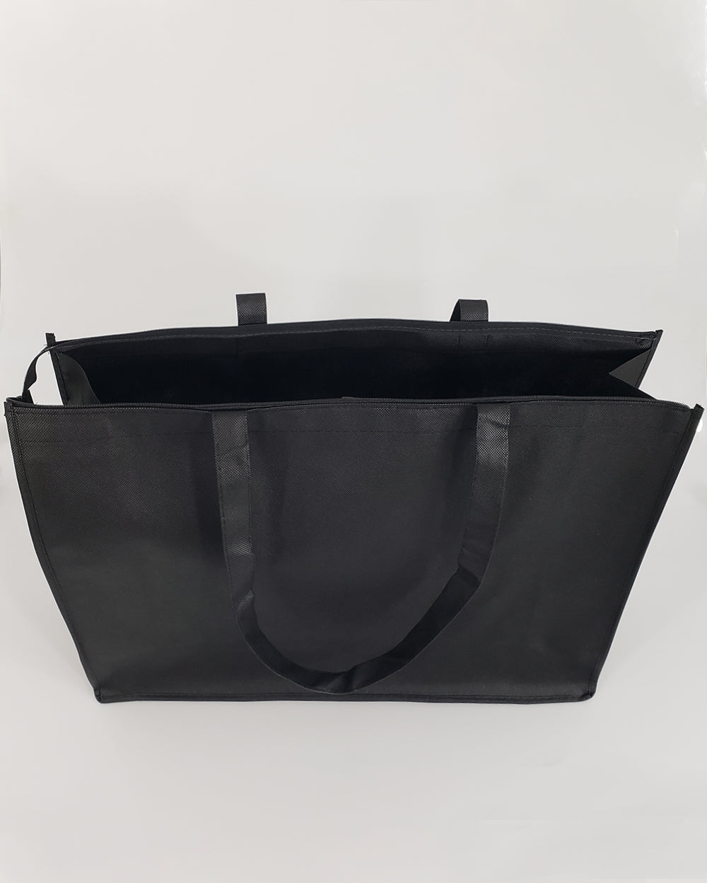 Large black zip top tote online bag