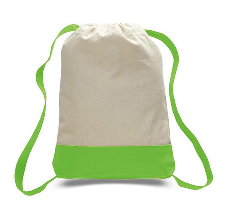 Two Tone Canvas Sport Backpacks / Wholesale Drawstring Bags - BPK57