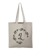 ''L'' Letter Initial Canvas Tote Bag - Initials Bags
