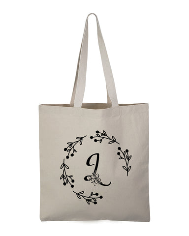''L'' Letter Initial Canvas Tote Bag - Initials Bags