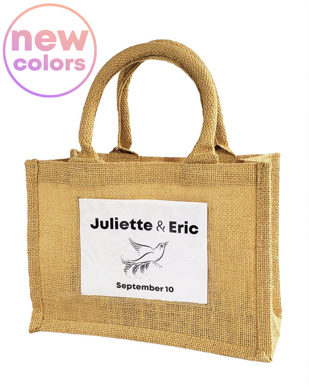 Color burlap deals totes