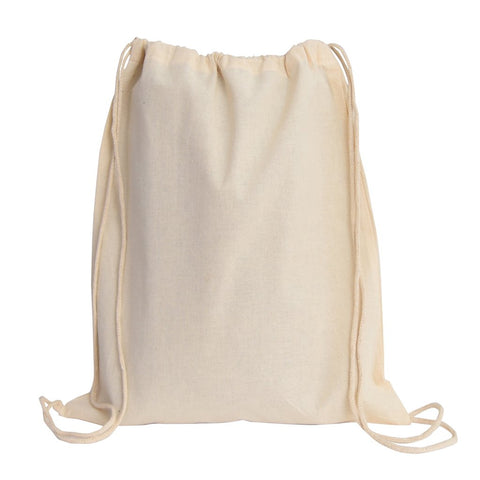 Set of 100 - High Quality Canvas Drawstring Bag Cinch Packs- Blank BPK388
