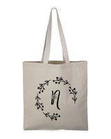 ''N'' Letter Initial Canvas Tote Bag - Initials Bags