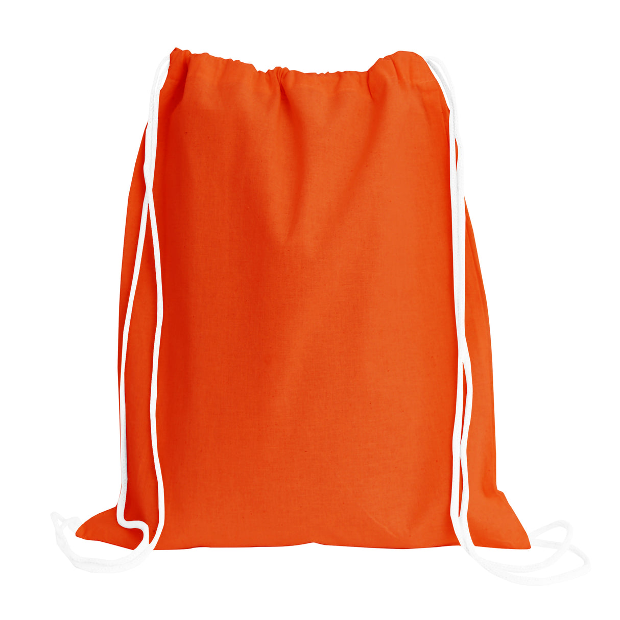 Orange Cotton Drawstring Bags cheap