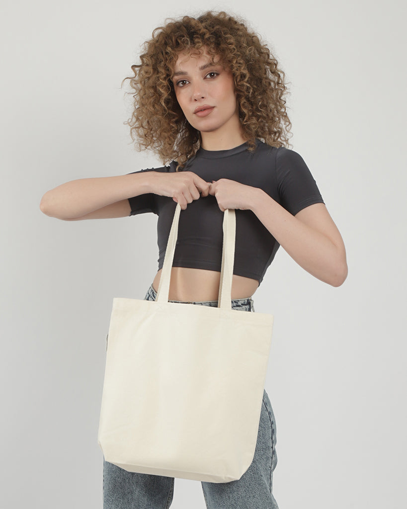 100% Organic Cotton Canvas Tote Bags with Gusset - Washable Tote
