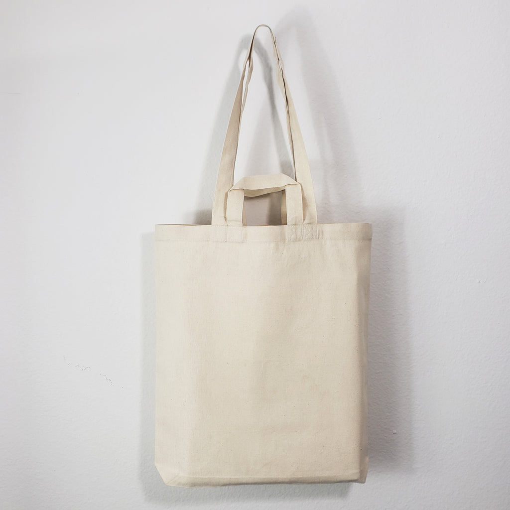 Custom Canvas Tote Bag • PU Leather Handles – Twines & Paper