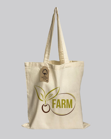 Custom Logo Tote Bags on Natural Cotton, Printed Fabric Shopping