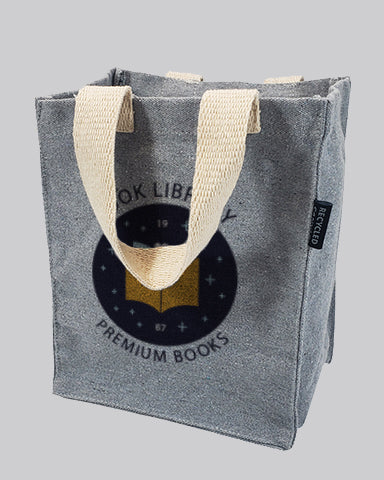Custom Recycled Canvas Book Bag with Full Gusset - Recycled Tote Bags With Your Logo - RC864