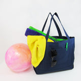 Sturdy Shopping Tote Bags Solid With PVC Backing in Navy