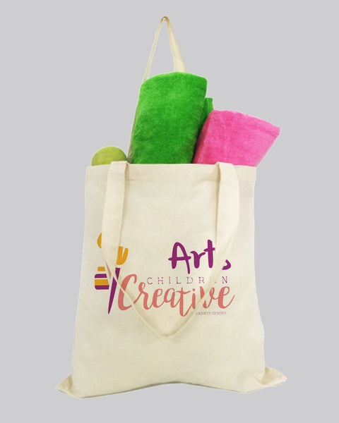 6 Mini Custom Tote Bags 100% Cotton - Personalized Gift Tote Bags, Black / 4 to 6 Colors / Front and Back by Tote Bag Factory