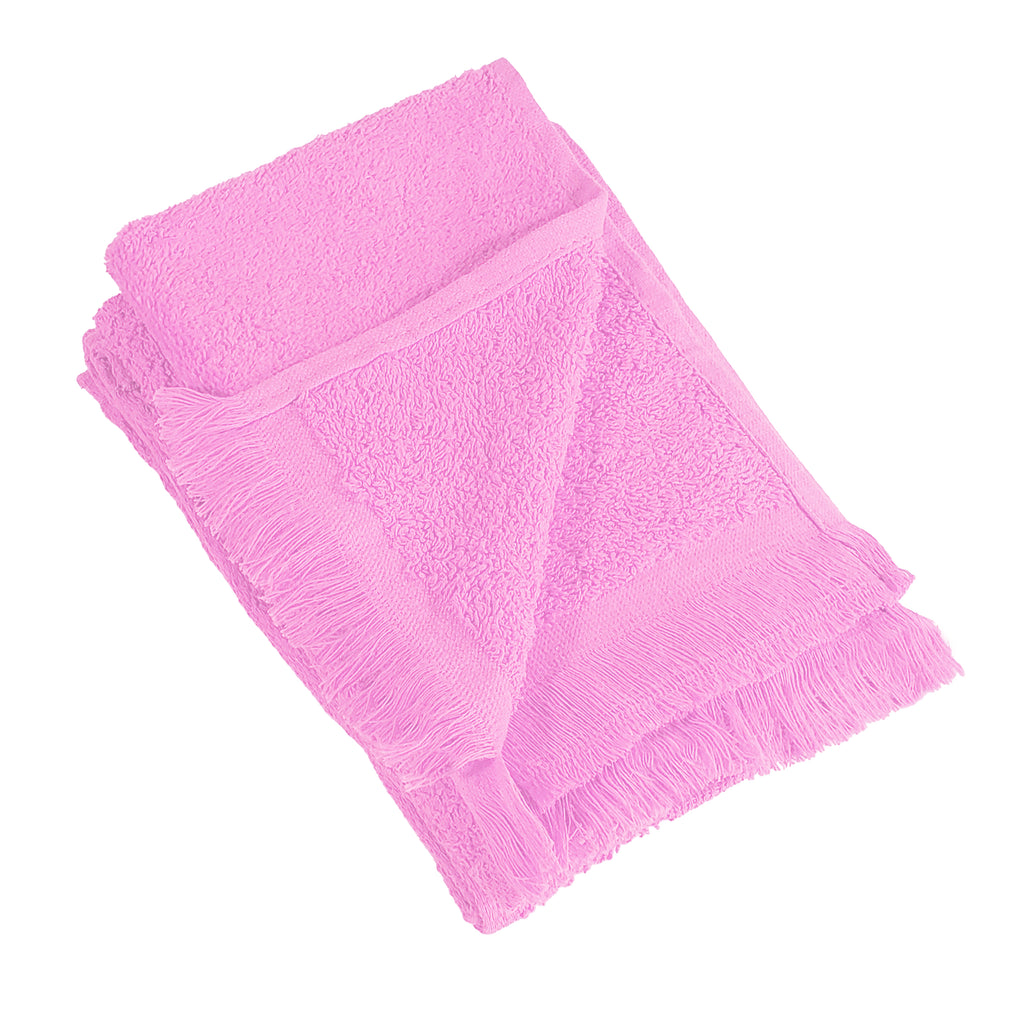 Clearance 11 x 18 Velour Fringed Fingertip Towels by the Dozen - Colo