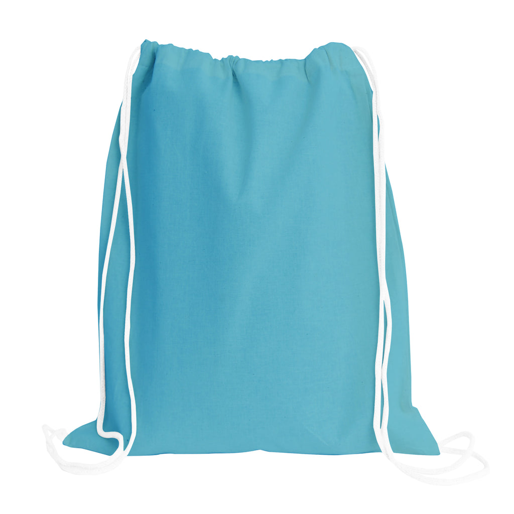 Light Blue Drawstring Bags, Set of 8