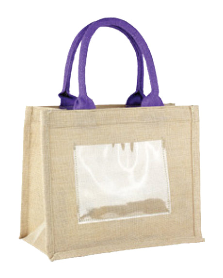 promotional jute burlap bag tbf purple